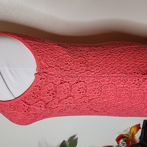 Jennifer Lopez Orange Lace Floral Dress Sleeveless Bohemian Feminine Spring - Picture 4 of 14